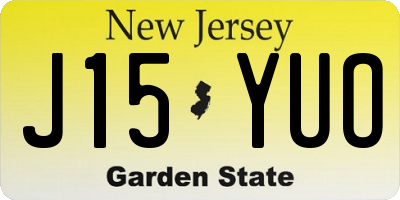 NJ license plate J15YUO