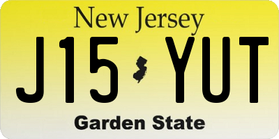 NJ license plate J15YUT