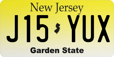 NJ license plate J15YUX