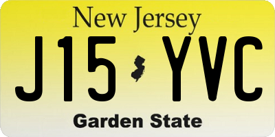 NJ license plate J15YVC