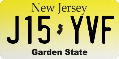 NJ license plate J15YVF