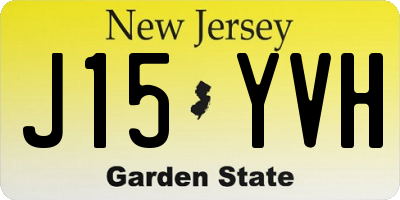 NJ license plate J15YVH