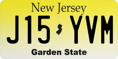 NJ license plate J15YVM