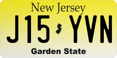 NJ license plate J15YVN