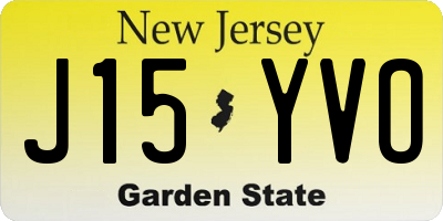 NJ license plate J15YVO
