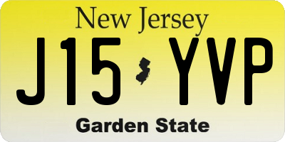 NJ license plate J15YVP