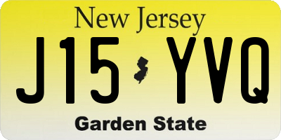 NJ license plate J15YVQ