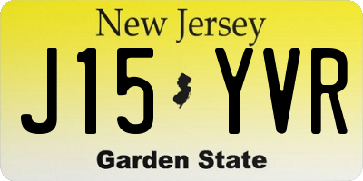 NJ license plate J15YVR