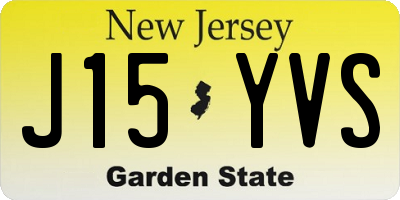 NJ license plate J15YVS