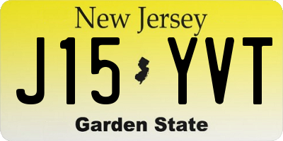 NJ license plate J15YVT