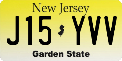 NJ license plate J15YVV