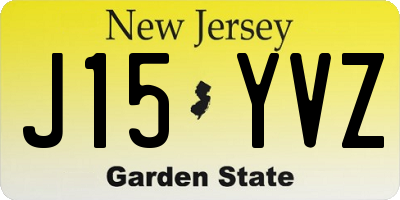 NJ license plate J15YVZ