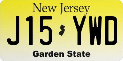 NJ license plate J15YWD