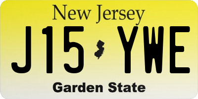 NJ license plate J15YWE