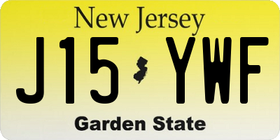 NJ license plate J15YWF