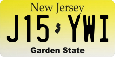 NJ license plate J15YWI