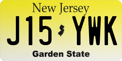 NJ license plate J15YWK