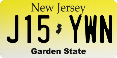 NJ license plate J15YWN