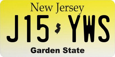 NJ license plate J15YWS