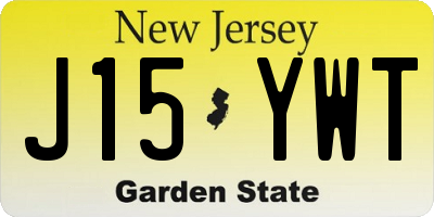 NJ license plate J15YWT