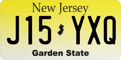 NJ license plate J15YXQ