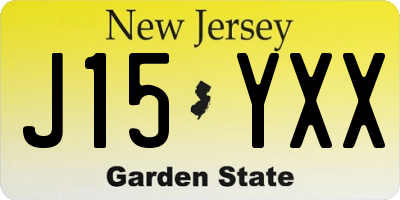 NJ license plate J15YXX