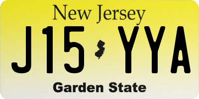 NJ license plate J15YYA