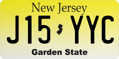 NJ license plate J15YYC