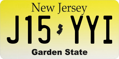 NJ license plate J15YYI