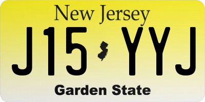 NJ license plate J15YYJ