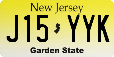 NJ license plate J15YYK