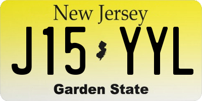 NJ license plate J15YYL