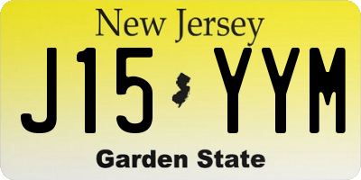 NJ license plate J15YYM