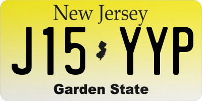 NJ license plate J15YYP
