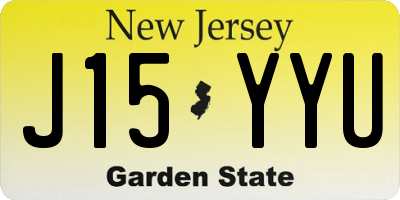 NJ license plate J15YYU