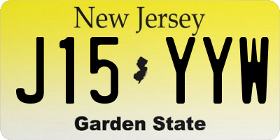 NJ license plate J15YYW