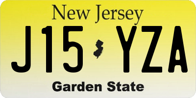 NJ license plate J15YZA