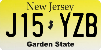 NJ license plate J15YZB