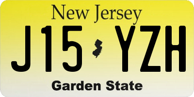 NJ license plate J15YZH