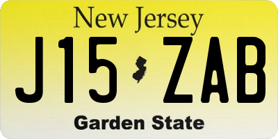 NJ license plate J15ZAB