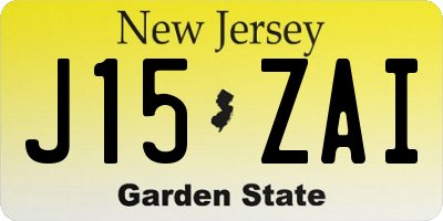NJ license plate J15ZAI