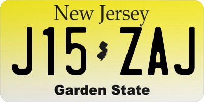 NJ license plate J15ZAJ