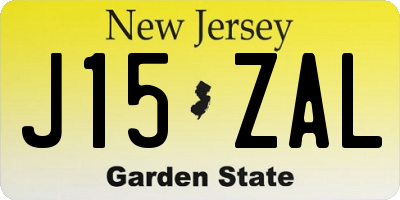 NJ license plate J15ZAL