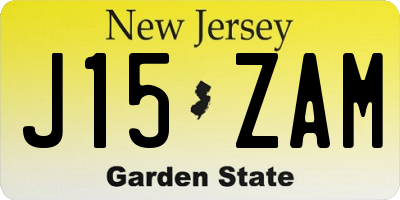 NJ license plate J15ZAM