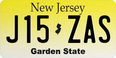 NJ license plate J15ZAS