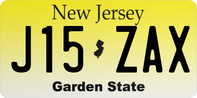 NJ license plate J15ZAX