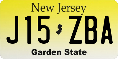 NJ license plate J15ZBA