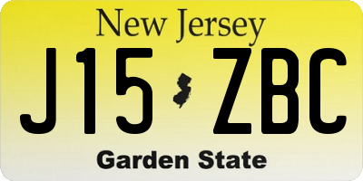 NJ license plate J15ZBC