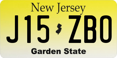 NJ license plate J15ZBO