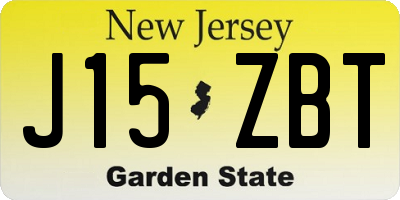 NJ license plate J15ZBT
